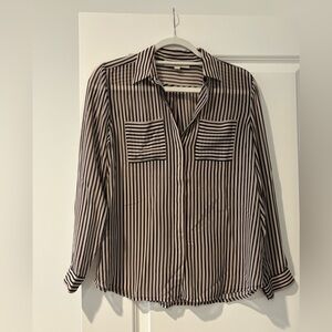 Striped button down blouse